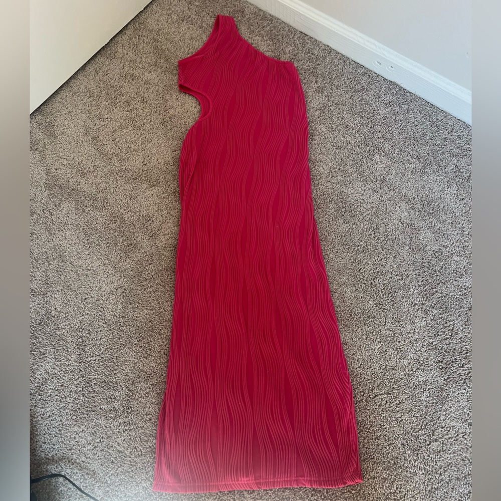 Shein Asymmetrical Pink Midi Dress Small